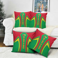 Guinea Bissau Pillow Cover with Red Green Yellow Stripe Design and Black Star - Wonder Print Shop