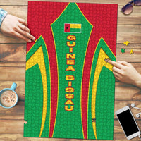 Guinea Bissau Puzzle with Red Green Yellow Stripe Design and Black Star - Wonder Print Shop