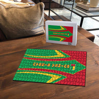 Guinea Bissau Puzzle with Red Green Yellow Stripe Design and Black Star - Wonder Print Shop