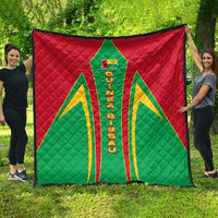 Guinea Bissau Quilt with Red Green Yellow Stripe Design and Black Star - Wonder Print Shop