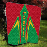 Guinea Bissau Quilt with Red Green Yellow Stripe Design and Black Star - Wonder Print Shop