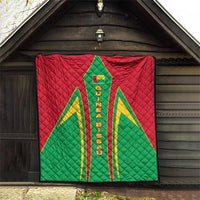 Guinea Bissau Quilt with Red Green Yellow Stripe Design and Black Star - Wonder Print Shop