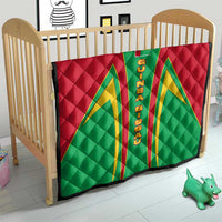 Guinea Bissau Quilt with Red Green Yellow Stripe Design and Black Star - Wonder Print Shop