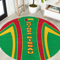 Guinea Bissau Round Carpet with Red Green Yellow Stripe Design and Black Star - Wonder Print Shop