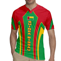 Guinea Bissau Rugby Jersey with Red Green Yellow Stripe Design and Black Star - Wonder Print Shop