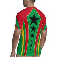 Guinea Bissau Rugby Jersey with Red Green Yellow Stripe Design and Black Star - Wonder Print Shop