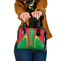 Guinea Bissau Shoulder Handbag with Red Green Yellow Stripe Design and Black Star - Wonder Print Shop
