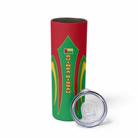 Guinea Bissau Skinny Tumbler with Red Green Yellow Stripe Design and Black Star - Wonder Print Shop