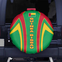 Guinea Bissau Spare Tire Cover with Red Green Yellow Stripe Design and Black Star - Wonder Print Shop