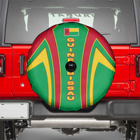 Guinea Bissau Spare Tire Cover with Red Green Yellow Stripe Design and Black Star - Wonder Print Shop