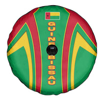 Guinea Bissau Spare Tire Cover with Red Green Yellow Stripe Design and Black Star - Wonder Print Shop