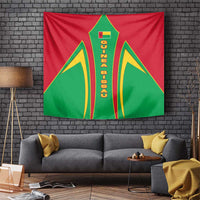 Guinea Bissau Tapestry with Red Green Yellow Stripe Design and Black Star - Wonder Print Shop