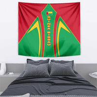 Guinea Bissau Tapestry with Red Green Yellow Stripe Design and Black Star - Wonder Print Shop