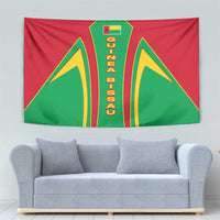 Guinea Bissau Tapestry with Red Green Yellow Stripe Design and Black Star - Wonder Print Shop