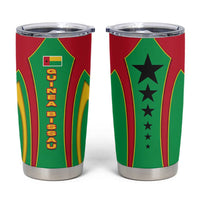 Guinea Bissau Tumbler Cup with Red Green Yellow Stripe Design and Black Star - Wonder Print Shop