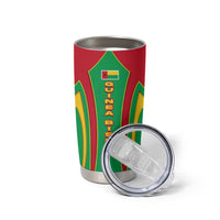 Guinea Bissau Tumbler Cup with Red Green Yellow Stripe Design and Black Star - Wonder Print Shop