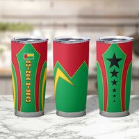 Guinea Bissau Tumbler Cup with Red Green Yellow Stripe Design and Black Star - Wonder Print Shop