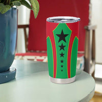 Guinea Bissau Tumbler Cup with Red Green Yellow Stripe Design and Black Star - Wonder Print Shop