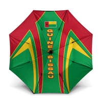 Guinea Bissau Umbrella with Red Green Yellow Stripe Design and Black Star - Wonder Print Shop