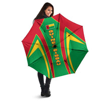 Guinea Bissau Umbrella with Red Green Yellow Stripe Design and Black Star - Wonder Print Shop