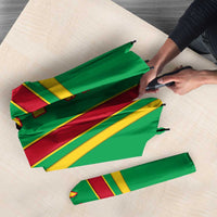 Guinea Bissau Umbrella with Red Green Yellow Stripe Design and Black Star - Wonder Print Shop