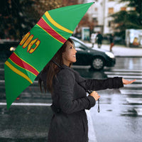 Guinea Bissau Umbrella with Red Green Yellow Stripe Design and Black Star - Wonder Print Shop