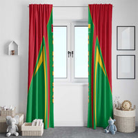 Guinea Bissau Window Curtain with Red Green Yellow Stripe Design and Black Star - Wonder Print Shop