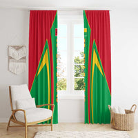 Guinea Bissau Window Curtain with Red Green Yellow Stripe Design and Black Star - Wonder Print Shop
