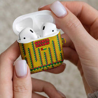 Guinea Bissau AirPods Case with Yellow Tribal Geometric Design and National Flag - Wonder Print Shop