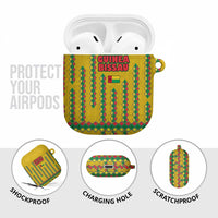 Guinea Bissau AirPods Case with Yellow Tribal Geometric Design and National Flag - Wonder Print Shop