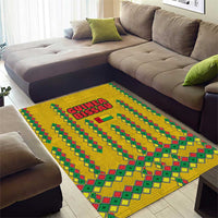 Guinea Bissau Area Rug with Yellow Tribal Geometric Design and National Flag - Wonder Print Shop