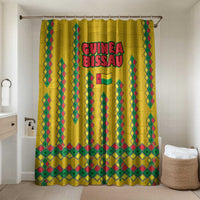 Guinea Bissau Bathroom Set with Yellow Tribal Geometric Design and National Flag - Wonder Print Shop