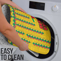 Guinea Bissau Bathroom Set with Yellow Tribal Geometric Design and National Flag - Wonder Print Shop