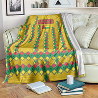 Guinea Bissau Blanket with Yellow Tribal Geometric Design and National Flag - Wonder Print Shop