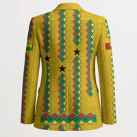 Guinea Bissau Blazer with Yellow Tribal Geometric Design and National Flag - Wonder Print Shop