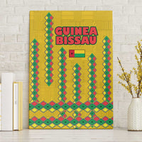 Guinea Bissau Canvas Wall Art with Yellow Tribal Geometric Design and National Flag - Wonder Print Shop