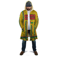 Guinea Bissau Cloak with Yellow Tribal Geometric Design and National Flag - Wonder Print Shop