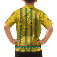 Guinea Bissau Hawaiian Shirt with Yellow Tribal Geometric Design and National Flag - Wonder Print Shop