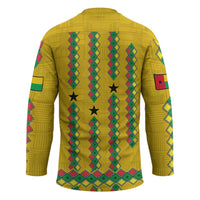 Guinea Bissau Hockey Jersey with Yellow Tribal Geometric Design and National Flag - Wonder Print Shop