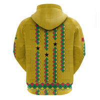 Guinea Bissau Hoodie with Yellow Tribal Geometric Design and National Flag - Wonder Print Shop