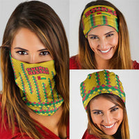 Guinea Bissau Neck Gaiter with Yellow Tribal Geometric Design and National Flag TS04