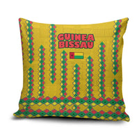 Guinea Bissau Pillow Cover with Yellow Tribal Geometric Design and National Flag - Wonder Print Shop