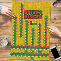 Guinea Bissau Puzzle with Yellow Tribal Geometric Design and National Flag - Wonder Print Shop