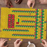 Guinea Bissau Puzzle with Yellow Tribal Geometric Design and National Flag - Wonder Print Shop