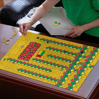 Guinea Bissau Puzzle with Yellow Tribal Geometric Design and National Flag - Wonder Print Shop