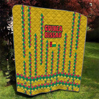 Guinea Bissau Quilt with Yellow Tribal Geometric Design and National Flag - Wonder Print Shop