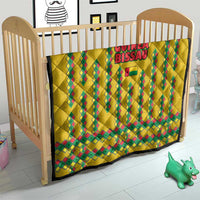 Guinea Bissau Quilt with Yellow Tribal Geometric Design and National Flag - Wonder Print Shop