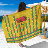 Guinea Bissau Sarong with Yellow Tribal Geometric Design and National Flag - Wonder Print Shop