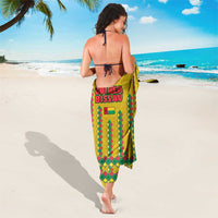 Guinea Bissau Sarong with Yellow Tribal Geometric Design and National Flag - Wonder Print Shop