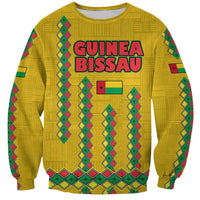 Guinea Bissau Sweatshirt with Yellow Tribal Geometric Design and National Flag - Wonder Print Shop